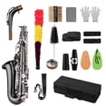 thumbnail image 4 of Saxofón Irfora Latón profesional curva Eb mi bemol Patrón Saxofón Alto Sax Negro niquelado de Shell del olmo de llaves con guantes de casos trapo de limpieza del cepillo correas Grasa Irfora Saxofón, 4 of 5