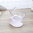 thumbnail image 4 of 15°Elevated Cat Food Bowls , Raised Cat Transparent Plastic Bowl with Stand,Anti Vomiting cat Bowl Neck Support Single Bowl White, 4 of 5