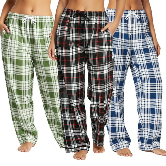 Angelina Women's COZY Flannel Pajama Pants (3-Pack)