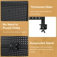 thumbnail image 6 of S-HOME Metal Pegboard Desk Organizer with Dual Monitor Stand, 59x35 Inch Large Privacy Panel, with Hooks & Movable Partition, Versatile Gaming & Office Storage Solutions, Black, 6 of 14