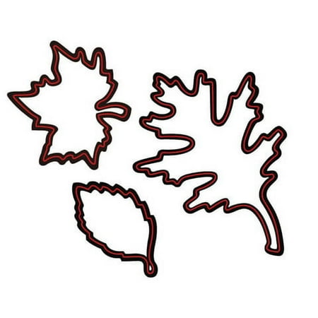 Die Cut Emboss Stencil Leaves Assorted 3Pc By Darice