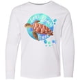thumbnail image 3 of Inktastic Vero Beach, Florida Swimming Sea Turtle with Bubbles Long Sleeve Youth T-Shirt, 3 of 5