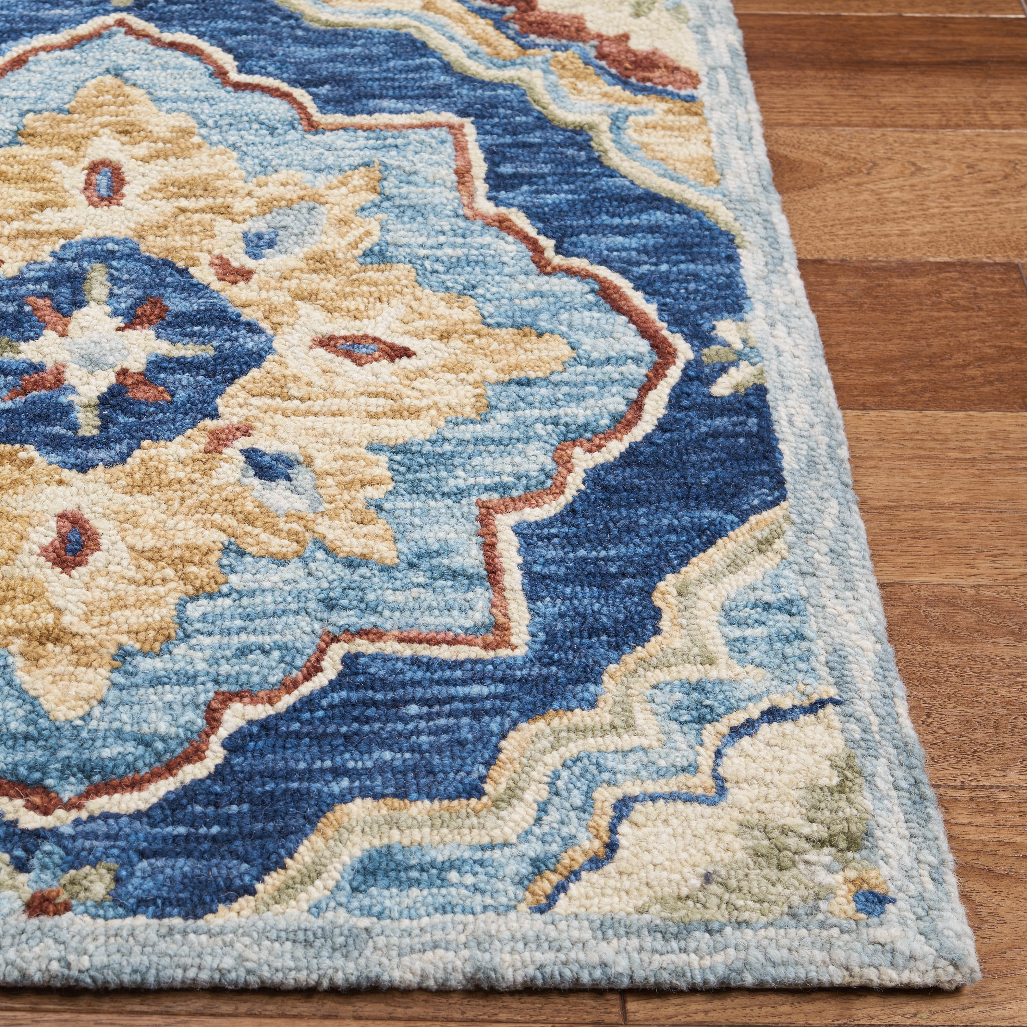 SAFAVIEH Suzani Eveleen Abstract Area Rug, Navy/Green, 9' x 12'