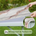 thumbnail image 6 of White Marble Rose Gold Line Pattern Square Fitted Tablecloth with Elastic Edge,Square Table Cover,Washable Elastic Table Cover for Home Kitchen Party Decor 34"x34", 6 of 6