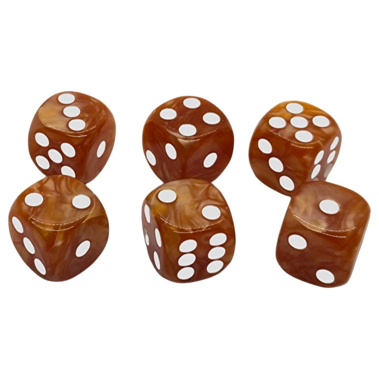 Paerized Pearlized Dice Set w/ Pouch & Cup - Copper / Warm Brown - Walmart.com