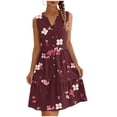 thumbnail image 3 of TaTaai Women Spring Summer V-Neck Random Print Sleeveless Button Front Long Dress Casual Fashion Soft for Beach Daily Holiday Outfit Gift, 3 of 7