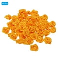 thumbnail image 3 of Unique Bargains Mini Satin Ribbon Roses Tiny Fabric Flowers Embellishments Rosettes Applique Yellow 50 Pcs, 3 of 5