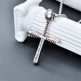thumbnail image 2 of SOULMEET Baseball Necklace Sterling Silver Bible Cross Verse Philippians 4:13 I CAN DO All Things Baseball Necklace Gift for Men, 2 of 6