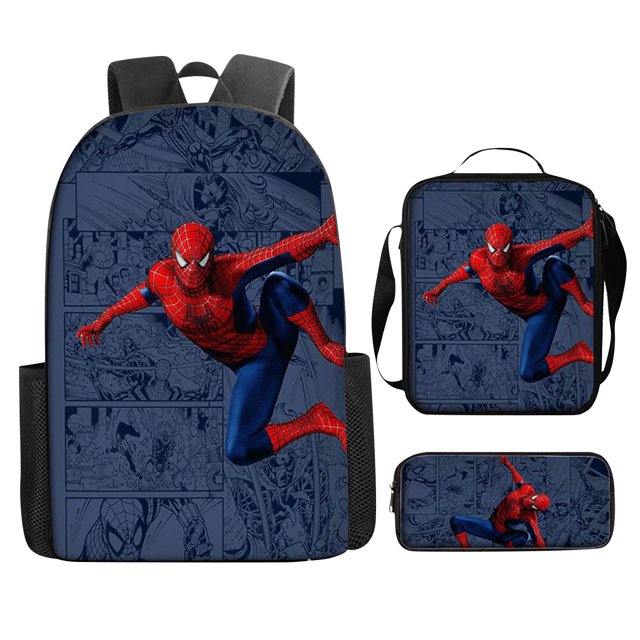 Vlemua Spider Superhero Backpack, Back to School Merch, 17" Spider Superhero Laptop Bag for Fans, School Shoulder Bag for Students and Fans