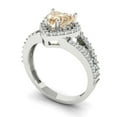 thumbnail image 2 of 1.49 ct Heart Cut Natural Morganite Halo Engagement Ring for Women in 18K White Gold, 2 of 5