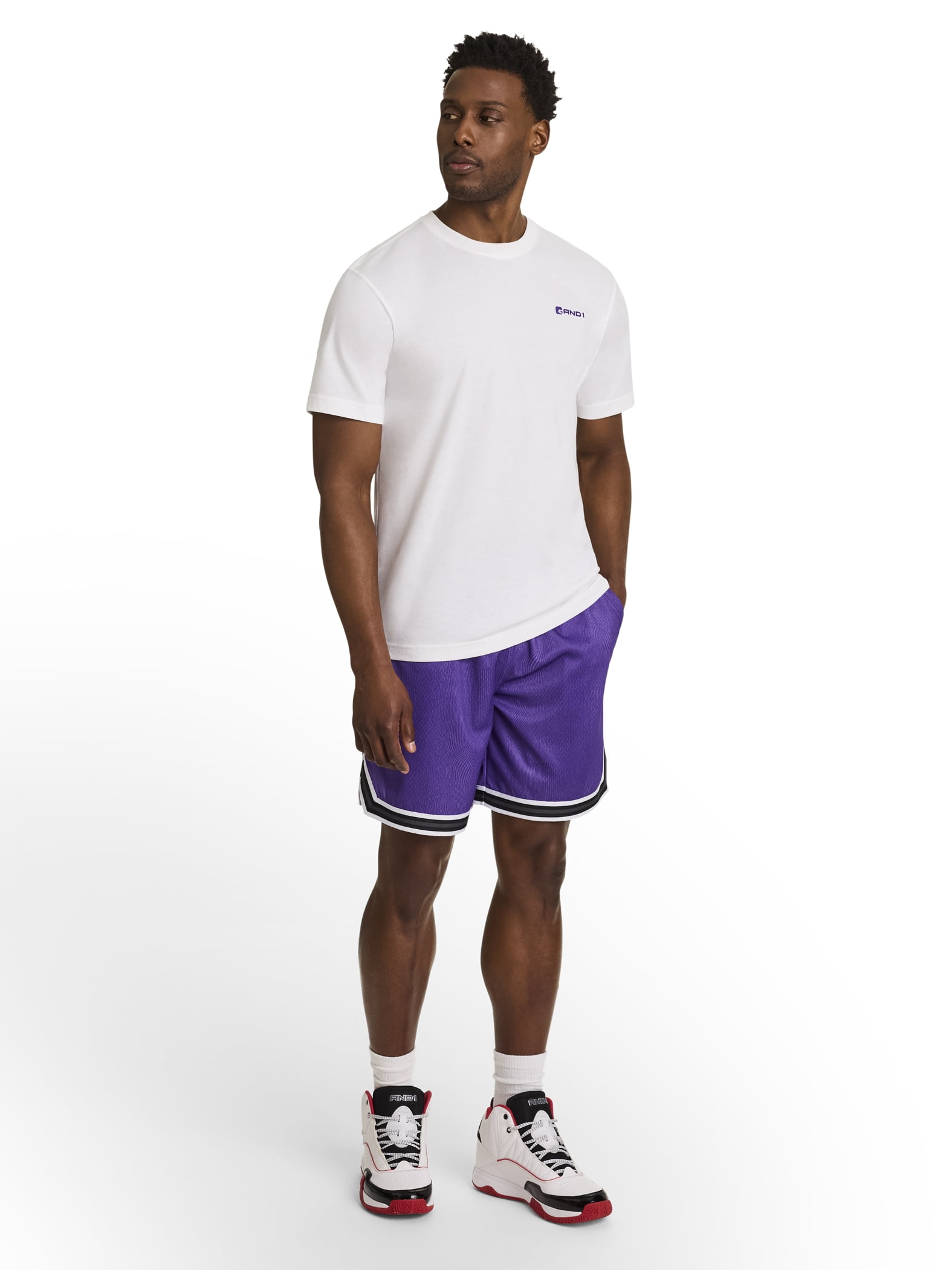 AND1 Men's and Big Men's Challenger Short, 8" inseam, Sizes XS-5XL