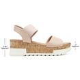 thumbnail image 4 of DREAM PAIRS Women's Open Toe Ankle Strap Casual Flatform Platform Sandals REED-2 NUDE size 6.5, 4 of 6