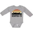 thumbnail image 3 of Inktastic Memphis Tennessee Skyline Retro Sunset Boys or Girls Long Sleeve Baby Bodysuit, 3 of 5