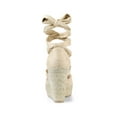 thumbnail image 3 of BLISSFUL STEP Women's Shoes Lace Up Espadrilles Platform Wedge Sandals Beige 7, 3 of 8