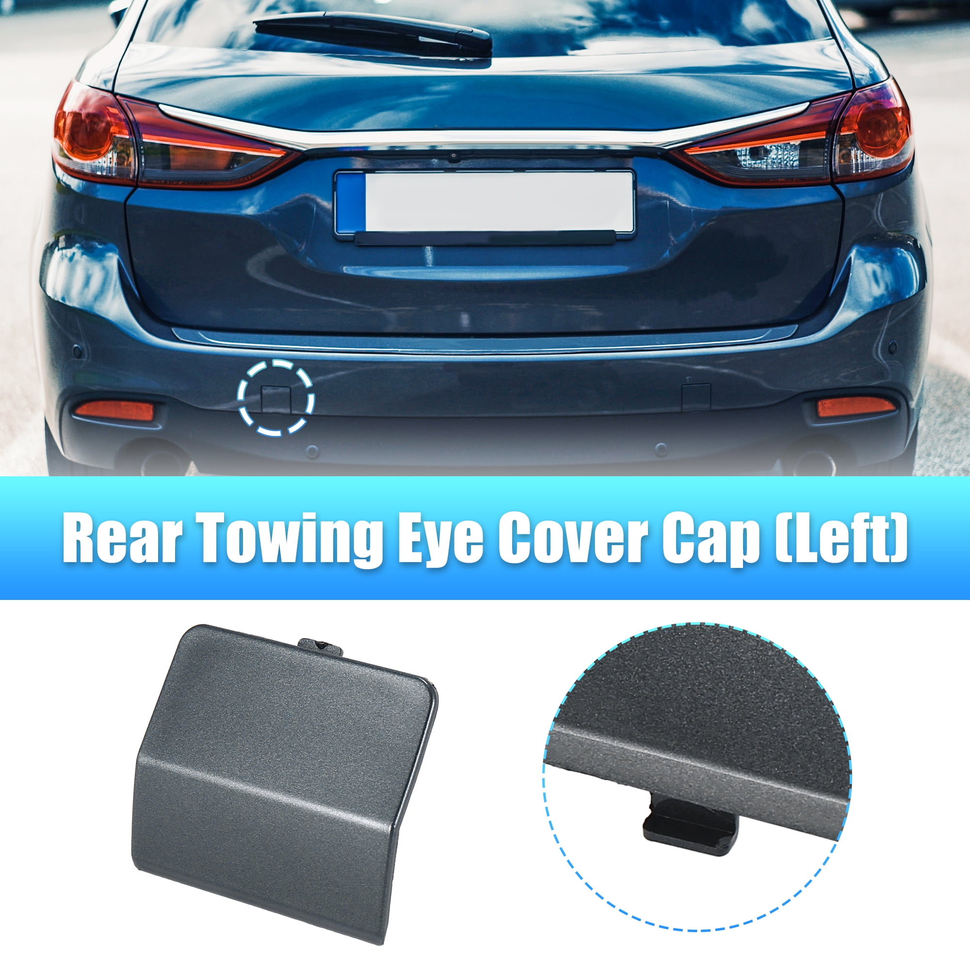 Unique Bargains Gray Rear Bumper Tow Hook Towing Eye Cover Cap Plastic  GJR950EL1 for Mazda 6 2013- 2018 