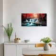 thumbnail image 4 of ZHONGYUTONG Waterfall Canvas Wall Art Autumn Forest Painting Red Trees Picture Prints Nature Landscape Wall Decor for Living Room Office Framed (12.00" x 24.00"), 4 of 6
