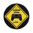 thumbnail image 2 of DouZhe Waterproof Spare Tire Cover, Gamer Zone Warning Sign Prints Adjustable Wheel Covers Fit for Jeep Trailer RV SUV Car, 17 inch, 2 of 7