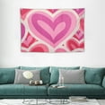thumbnail image 2 of Creowell  Lovely Pink Heart Tapestry Wall Hanging, Love Princess Modern Tapestry Aesthetic Wall Decor for Bedroom Living Room Dorm 60x40 Inch 60x40in, 2 of 7