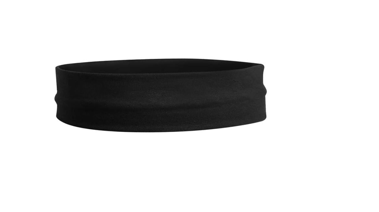 Kenz Laurenz Cotton Headbands 12 Soft Stretch Headband Sweat Absorbent Elastic Head Band Black
