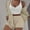 Beige, variant on Aboser Women's Fuzzy 2 Piece Outfit Lounge Set Warm Faux Shearling Cardigan with Shorts Sweatsuit Ladies Sweater Casual Loungewear