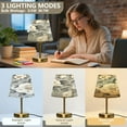 thumbnail image 4 of Wobogo White Peony Pattern Table Lamps Three-channel Adjustable Lighted Antique Brass Metal Base Simple Modern Style for Bedroom Nightstands Living Room and Office, 4 of 8
