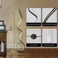 thumbnail image 2 of 53 Inch Spiral Floor Lamps Modern LED Floor Lamp for Bedroom 34W Dimmable Black Floor Lamp with Remote Control Contemporary Standing Lamp for Living Room Bedroom Kitchen Office, 2 of 6