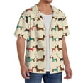 thumbnail image 2 of Daiia Dachshund Dog Men's Linen Shirts Short Sleeve Casual Shirts Button Down Shirt for Men Beach Summer Wedding Shirt-Medium, 2 of 6