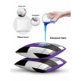 thumbnail image 5 of Waterproof Outdoor Throw Pillows with Inserts 12"x20" Set of 2, Purple Grey Soft Decorative Pillowcases for Couch Bedroom, Modern Purple Geometric Pillow Covers for Sofa Living Room, 5 of 8