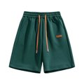 thumbnail image 2 of pstuiky Hombres bajos, Pantalones casuales lisos para hombre, pantalones cortos deportivos de gimnasio con cintura con cordón y bolsillo Pantalones cortos de baloncesto, 2 of 4