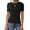 Black, variant on Blouses for Women Summer Short Sleeve Crew Neck Tops Ribbed Knitted Slim Fit Basic Tees