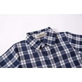 thumbnail image 2 of StylesILove Toddler Little Boy Long Sleeve Cotton Button Down Shirt (Navy Plaid, 120/5-6 Years), 2 of 7