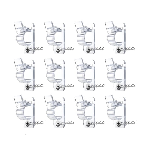YIEMEEN Pack of 12 Heavy Duty Plastic Cable Clips Including Screws for Organizing Wires and Cables Securely in Multiple Setting