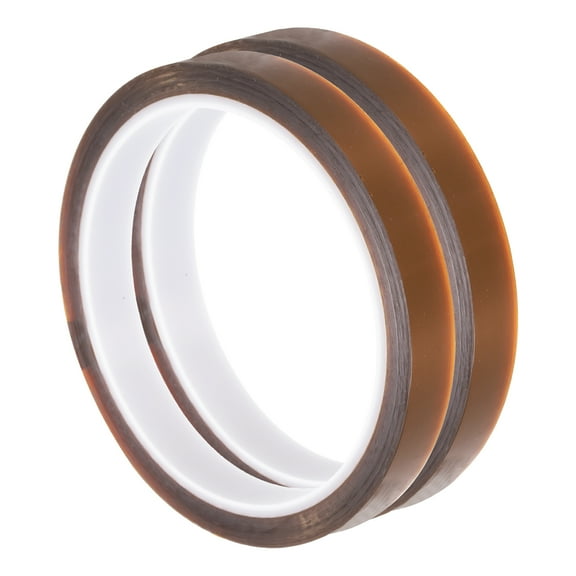 2 Rolls Brown 0.5 Inch x 36 Yards PET Film Electrical Tape 12mm x 33m