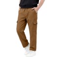 thumbnail image 3 of ZBSOKO Boys Cargo Pants Elastic Waist Straight Leg Casual Pant with Multi Pockets Full Length Fashion Trousers for Teen 5-15 Years, 3 of 7