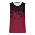 thumbnail image 3 of ZCFZJW Men's Fitness T-Shirts Casual Tie Dye Gradient Print Summer Sleeveless Vest Loose Fit Crewneck Basic Workout Tank Tops Quick Dry Breathable Athletic Shirts Red XL, 3 of 4