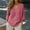Hot Pink, variant on Women's Casual Three-Quarter Sleeve V-Neck Pullover Top - Relaxed Fit Blouse for Everyday Wear