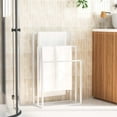 thumbnail image 3 of vidaXL Towel Rack White Iron Medium Towel Rack Rectangular Modern, 3 of 6