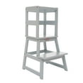 thumbnail image 1 of Open Box SDADI Kids Kitchen Step Stool Holds up to 150lbs with Safety Rail,Gray, 1 of 11