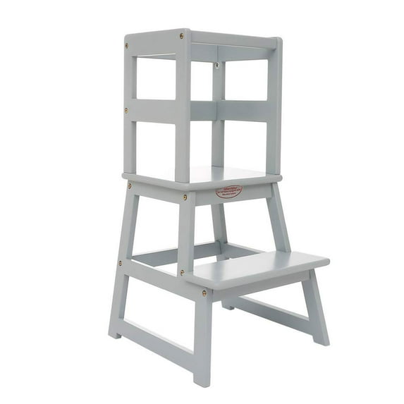 Open Box SDADI Kids Kitchen Step Stool Holds up to 150lbs with Safety Rail,Gray