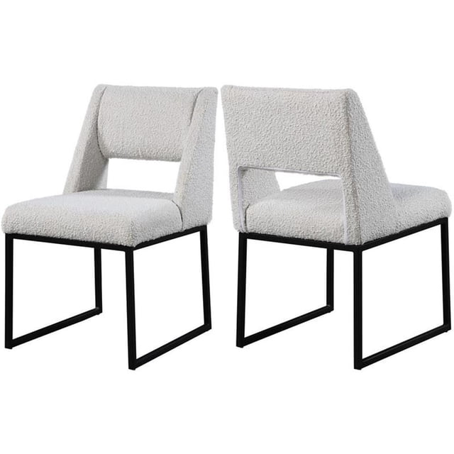 Meridian Furniture Jayce Boucle Fabric Dining Chair, Cream