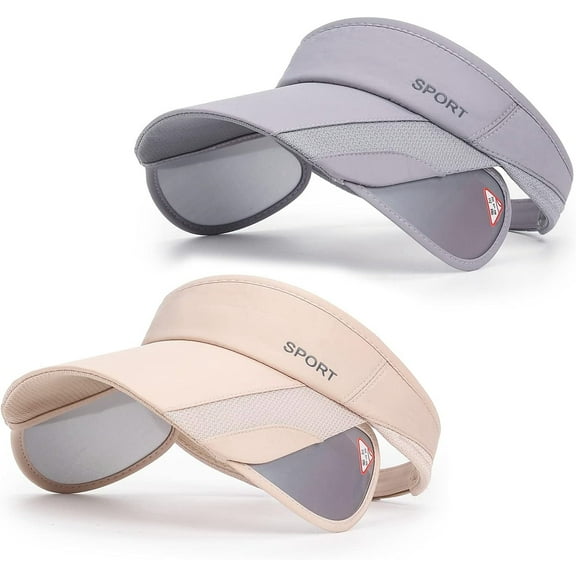 2 Pack Sun Golf Visor Hats for Women, Adjustable Retractable Brim Golf Cap Beach Hats for Women