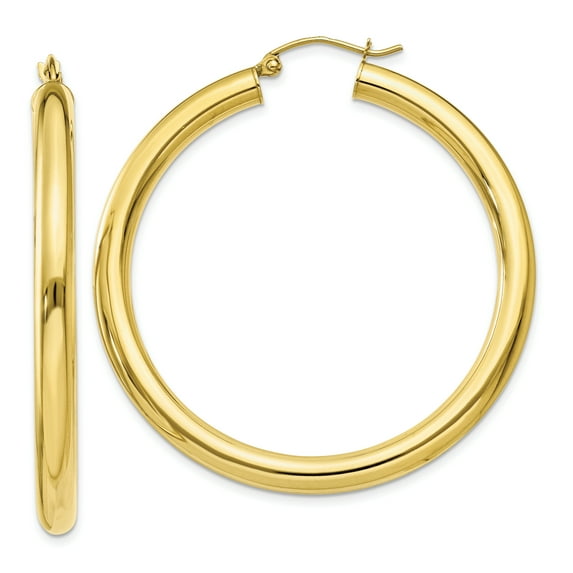 Beautiful 10K Polished 4mm Tube Hoop Earrings