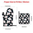 thumbnail image 2 of Pofeuu Lilies Flowers Print Oven Mitts and Pot Holders 4 pcs Set,High Heat Resistant 500 Degree Extra Thicken Long Kitchen Cotton Oven Glove for Cooking, 2 of 6