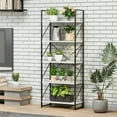 thumbnail image 4 of Dextrus 5-Tier Ladder Freestanding Bookshelf, Industrial with Open Storage,  White & Black, 4 of 11