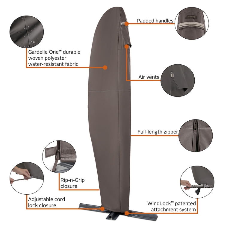 classic accessories ravenna offset patio umbrella & frame cover Classic Accessories Veranda™ Offset Patio Umbrella Canopy Cover