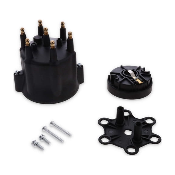 TSP 6-Cylinder Male Pro Series Distributor Cap & Rotor Kit - Black