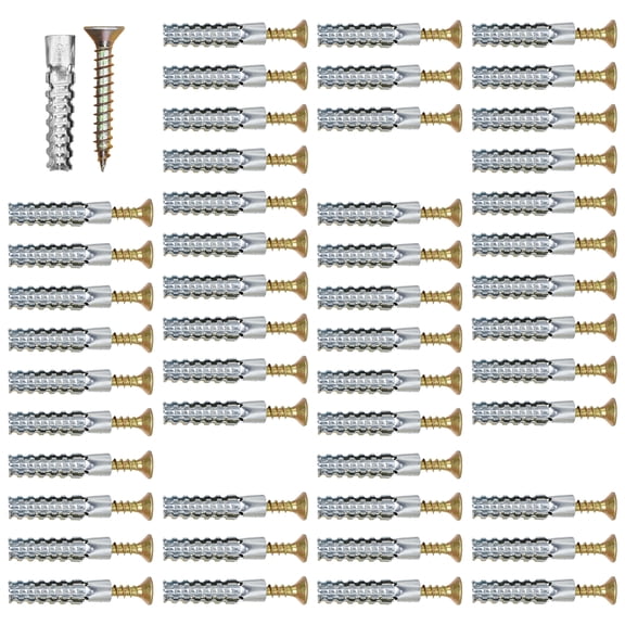 50Pcs Metal Expansion Screws Concrete Wall Anchors Expansion Bolt Fastener Auto Tapping Screws Pipe Drilling Plug