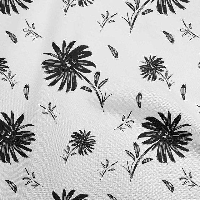 oneOone Cotton Flex Black Fabric Floral Fabric For Sewing Printed Craft Fabric By The Yard 40 Inch Wide