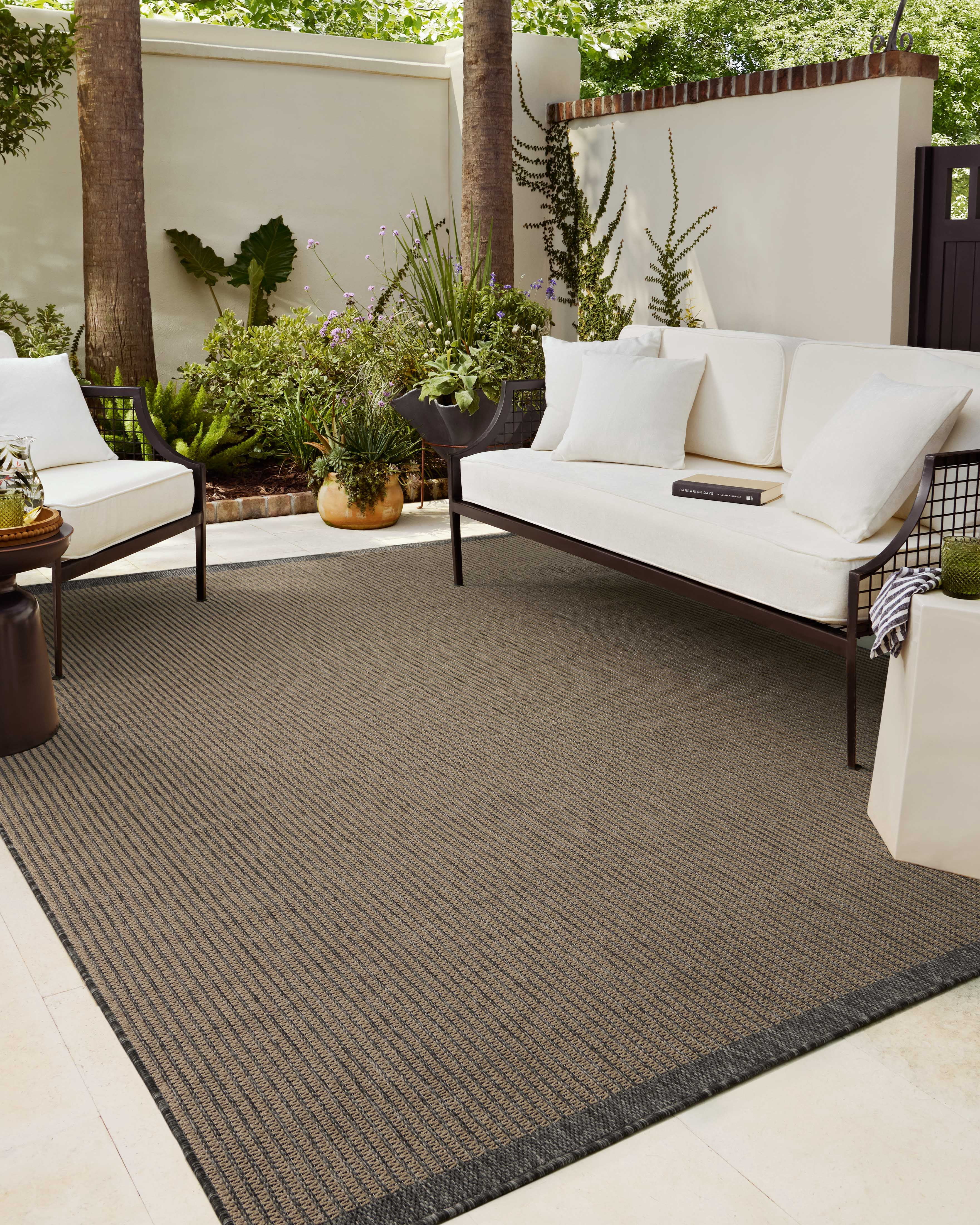 Chris Loves Julia x Loloi Providence Wheat / Charcoal 7'-6" x 7'-6" Round Area Rug