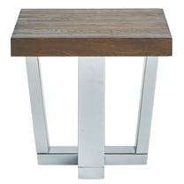 Steve Silver Laredo Chestnut Wood and Chrome Base Square End Table ...